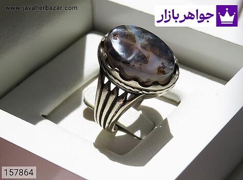 انگشتر نقره روس عقیق شجر جذاب مردانه [غیرنقره] - 157864